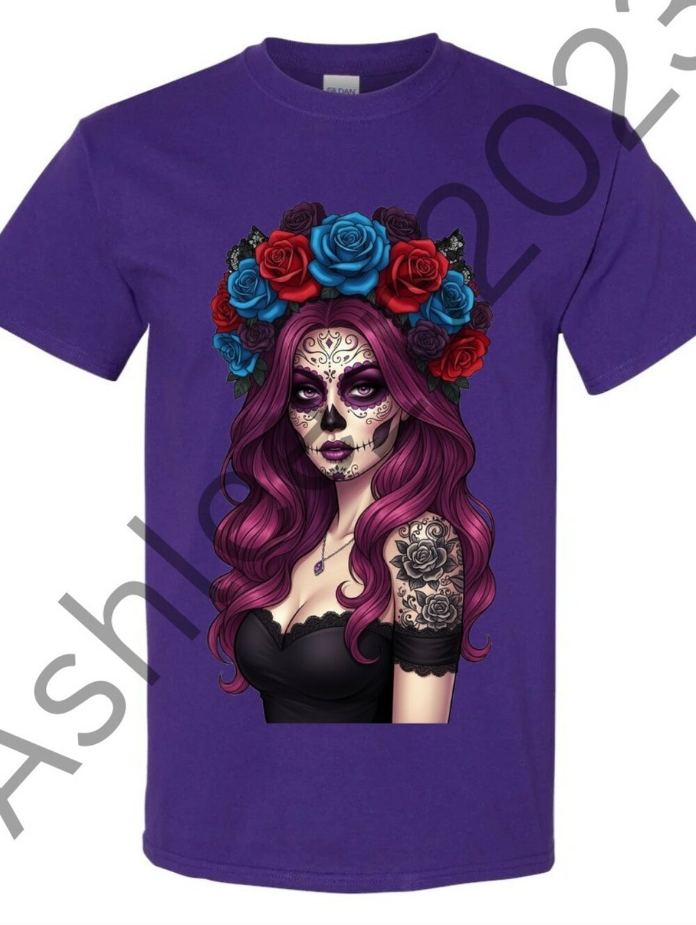 Sugar Skull Girl Unisex Short Sleeve Graphic Shirt